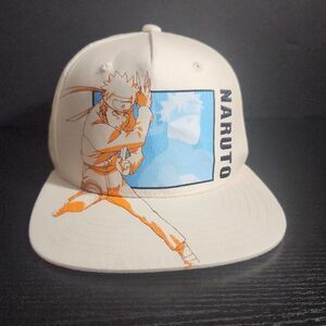 Naruto Shippuden Hat Cap Off-White Orange Flat Brim‎ Snapback Graphic Anime